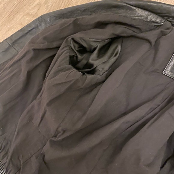 ZARA Trafaluc Authentic Leather Black Moto Biker Jacket S Retro Classic Cropped - Picture 16 of 16